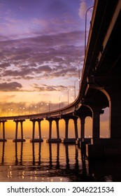 Coronado Bridge In San Diego During Sunrise