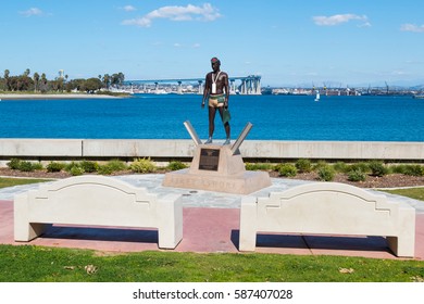 CORONADO, CALIFORNIA - FEBRUARY 23, 2017:  Bench Seating In Front Of The 