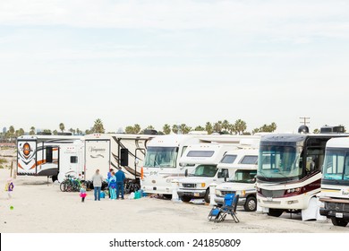 Coronado, California, USA-December 28, 2014. Winter RV Camping On Cost Of California.