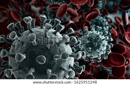 Coronavirus 2019-nCov novel coronavirus concept. Microscope virus close up. 3d rendering.
