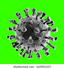 Coronavirus 2019-nCov novel coronavirus concept resposible for SARS-CoV-2 outbreak and coronaviruses influenza as dangerous flu strain cases as a pandemic. Microscope virus close up. 3d rendering.
				