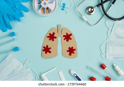 Coronavirus affects the lungs, makes it difficult to breathe, medical ventilator, treatment of severe patients. COVID-19. World Tuberculosis Day.  - Powered by Shutterstock