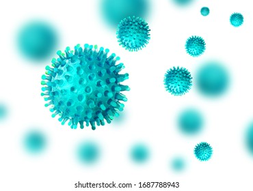 Coronavirus COVID-19.  Сoronavirus Concept . Microscope Virus Close Up