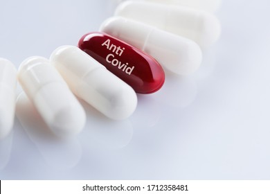 Coronavirus. Covid-19 Cure. Anti-Covid 19. Anti Flu Drug Pill 