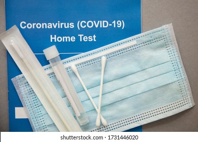 Coronavirus Covid-19 home testing kit with swab and test tube