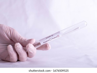 Coronavirus (COVID-19) Nasopharyngeal Swab Test  In The Hands