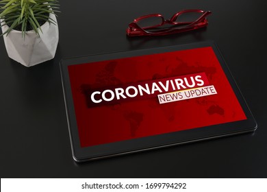 Coronavirus Or Covid-19 Pandemic News Update Background Concept.