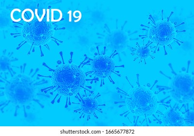 Coronavirus disease COVID-19 infection, medical illustration. New official name for Coronavirus disease named COVID-19, pandemic risk, blue background - Shutterstock ID 1665677872