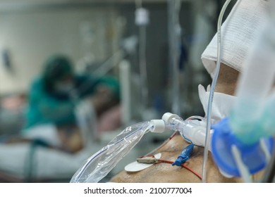 A Coronavirus Disease (COVID-19) Positive Patient At The Intensive Care Unit (ICU) Of The Sotiria Hospital, In Athens, Greece, November 17, 2021.