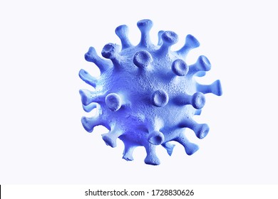 Coronavirus Model Isolated On White Background, Micro Virus Photo