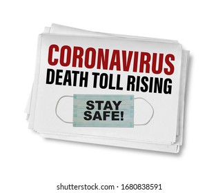 Coronavirus Newspaper Headline On White