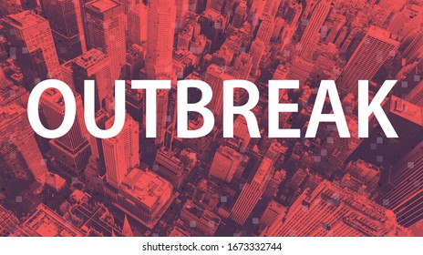 Coronavirus Outbreak Theme With Aerial Cityscape Background