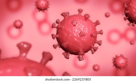Coronavirus particles as seen under a microscope - Shutterstock ID 2269237805