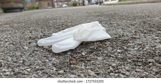 Coronavirus Related Waste As Used Plastic Gloves Abandoned In The City Streets Are A New Collateral Effect Of  COVID19 Pandemic