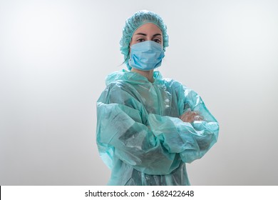 Coronavirus. Thank you doctors and nurses working in the hospitals and fighting the coronavirus. Doctors are heroes. Female doctor in the protective suits and masks looking for a cure for disease.  - Shutterstock ID 1682422648