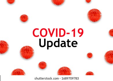 CORONAVIRUS UPDATE text on white background. Covid-19 or Coronavirus concept