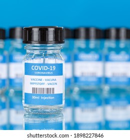 Coronavirus Vaccine Bottle Corona Virus COVID-19 Covid Vaccines Square Bottles