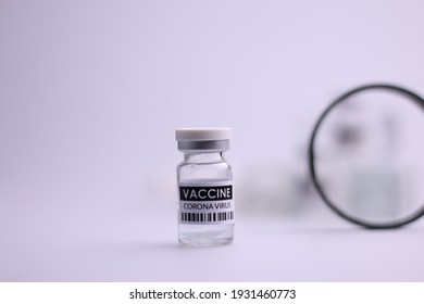 Coronavirus Vaccine. Sars-cov-2 COVID-19 For Travel And Hajj Umrah. Some Ampoules With Ncov-2019 Vaccine  With Medicine Medical Equipment