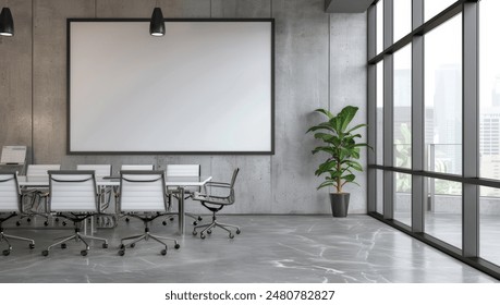 corporate branding identity logo display white blank frame mockup with modern business offices reception background as banner with copy space area mock up - Powered by Shutterstock