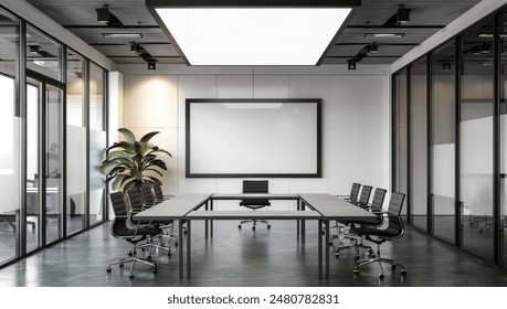 corporate branding identity logo display white blank frame mockup with modern business offices reception background as banner with copy space area mock up - Powered by Shutterstock