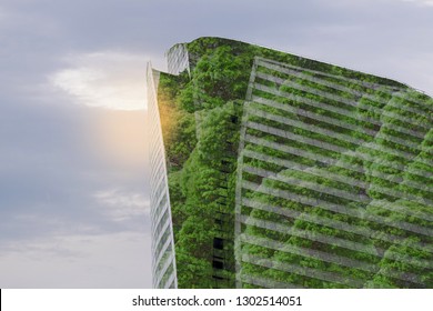 Corporate Building In City Plants Growing Sustainability Sustainable, Green Energy