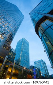 Corporate Building Financial Skyscrapers Office Center In The Canary Wharf, City Of London 