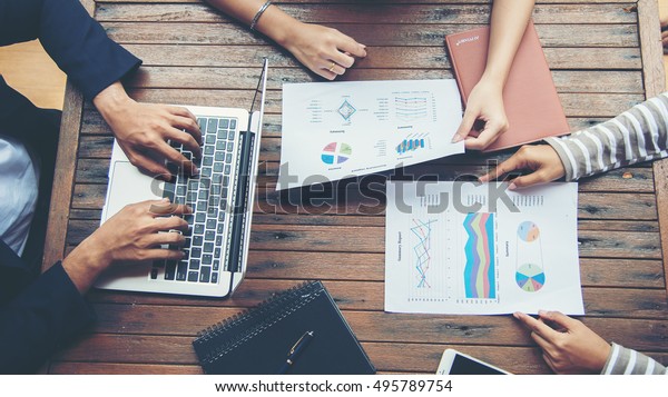 Corporate Business Planning with business chart\
Teamwork Concept.