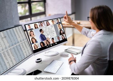 Corporate Business Training Virtual Chat On Computer Screen