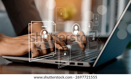 Corporate data management system and document management system with employee privacy. protect themselves from cyber attacks,Software for security, cybersecurity concepts.