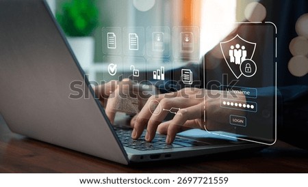 Corporate data management system and document management system with employee privacy. protect themselves from cyber attacks,Software for security, cybersecurity concepts.