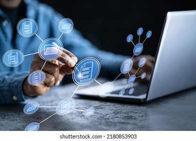 Corporate Document Management System. Business Security And DMS Data - Shutterstock ID 2180853903