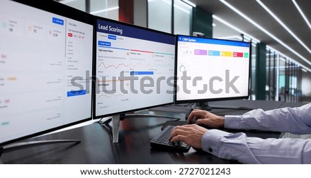 Corporate Man Using CRM Software To Streamline Lead Generation Process.