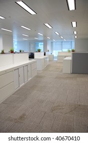 Corporate Office Settings Showing Desks, Cubicles, Files, And Conference Space