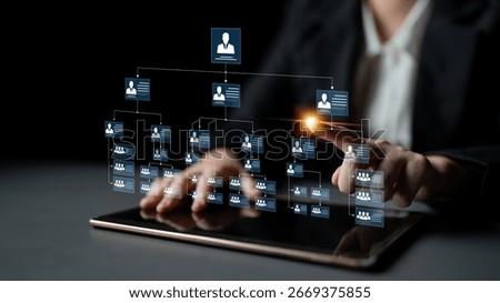 Corporate org chart and team structure show hierarchy, team, and structure for clear organization, management, and operational planning Latch