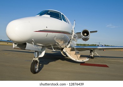 Corporate Private Luxury Jet Airport Door Stock Photo (Edit Now) 12876442