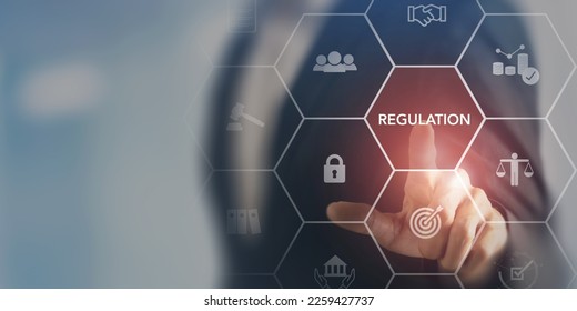 Corporate regulations and compliance concept. Laws, rules, requirements, and regulations. Corporate formation, shareholder rights, corporate governance and financial disclosure. Business ethics. - Shutterstock ID 2259427737