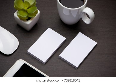 Corporate Stationery Branding Mock-up With Business Card Blank