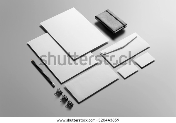 Corporate Stationery,\
Branding Mock-up, deep shadows, with clipping path, isolated,\
changeable\
background.