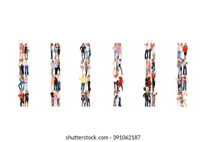 Corporate Teamwork Many Colleagues  - Shutterstock ID 391062187