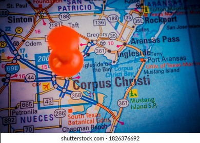 Corpus Christi On USA Travel Map