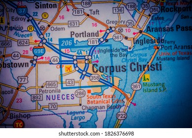 Corpus Christi On USA Travel Map