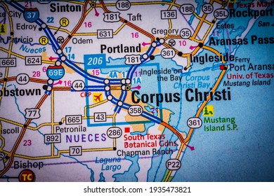 Corpus Christi On USA Travel Map