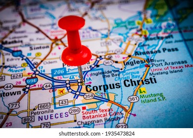 Corpus Christi On USA Travel Map