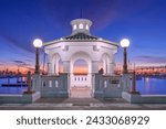 Corpus Christi, Texas, USA on the seawall at dawn.