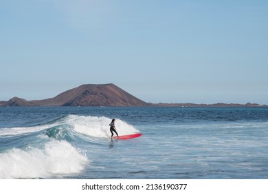 Corralejo Fuerteventura Spain, 01-20-2022 Winter Surfing 