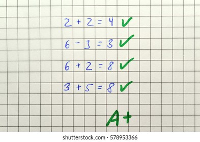 A corrected math work in elementary school