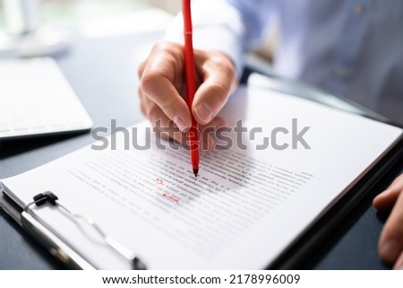 Correcting Spell And Grammar Mistake. Proofread Script