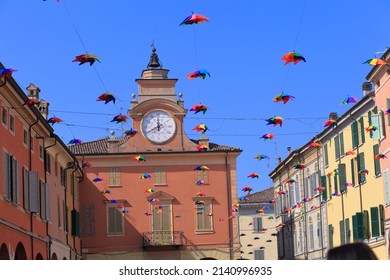 correggio town plain reggio emilia main square  italy