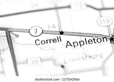 Correll. Minnesota. USA On A Map