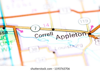 Correll. Minnesota. USA On A Map